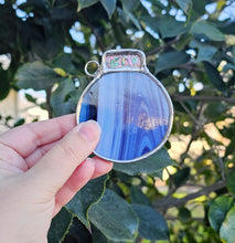 Load image into Gallery viewer, Blue Swirled Bulb Ornament
